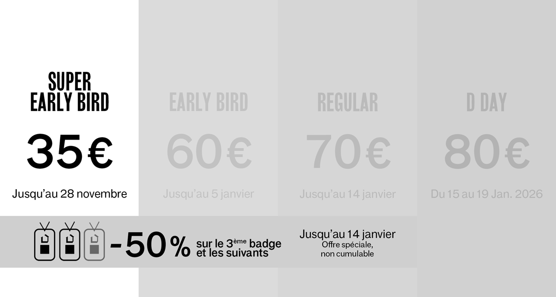 Ticket - Badge - Maison&Objet Paris - 15-19 Jan. 2026 - Tarifs - Rates