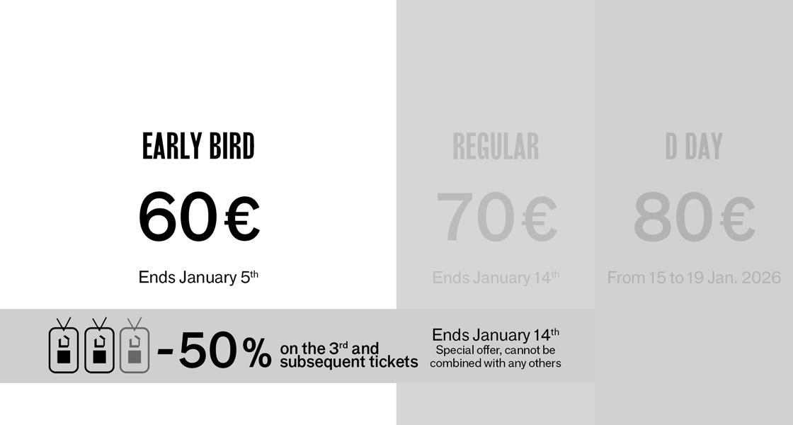 Ticket - Badge - Maison&Objet Paris - Jan. 15-19, 2026 - Tarifs - Rates
