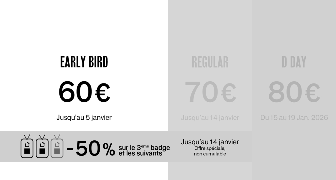 Ticket - Badge - Maison&Objet Paris - 15-19 Jan. 2026 - Tarifs - Rates