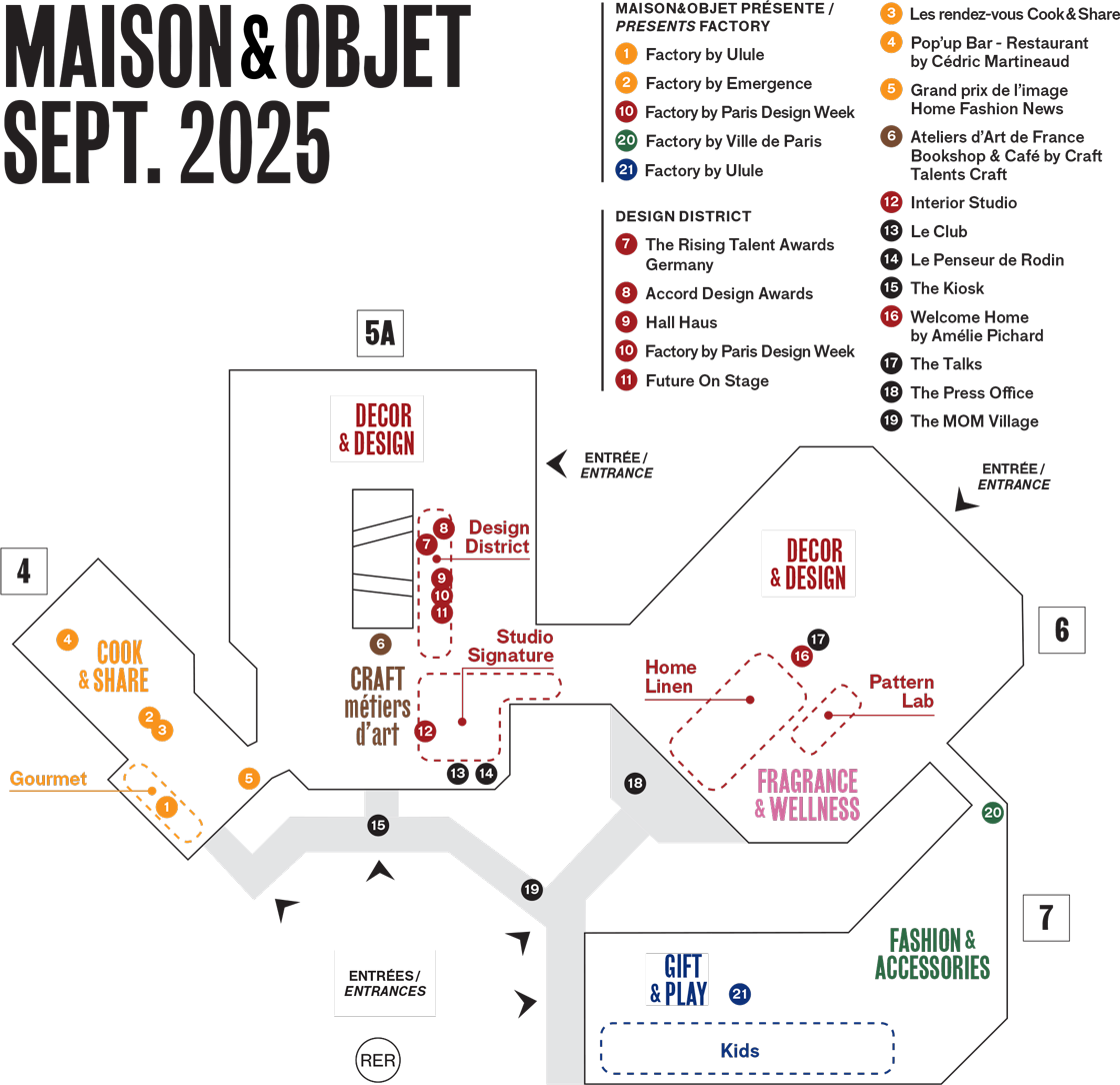 Maison&Objet - Paris - 04-08 Sept. 2025 - plan - floor map