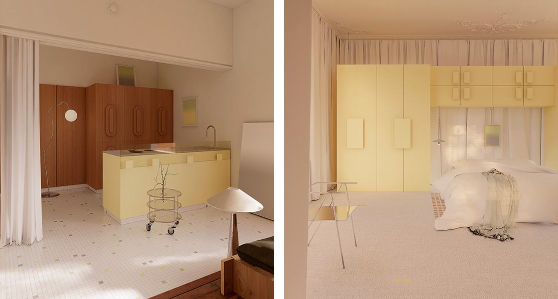 Paris Design Week - Magazine - 4-13 Sept. 2025 - Nouveaux lieux - New places - Plum - Chambre / Plum - Cuisine ©DR