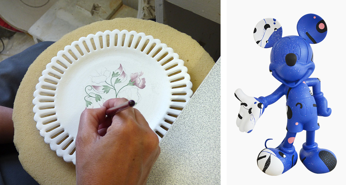 EPV - Décor peint à la main © Faïencerie de Bourg-Joly - Le Mickey Cosmic, Leblon Delienne en collaboration avec le designer français Thomas Dariel