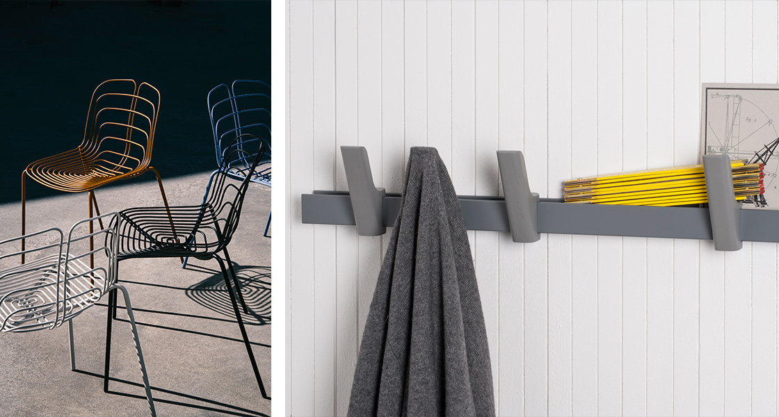 Maison&Objet -- Chaise Wired Michael Young, La Manufacture ©studioblanco / Porte-manteaux BEAM, Big-Game - HAY © DR