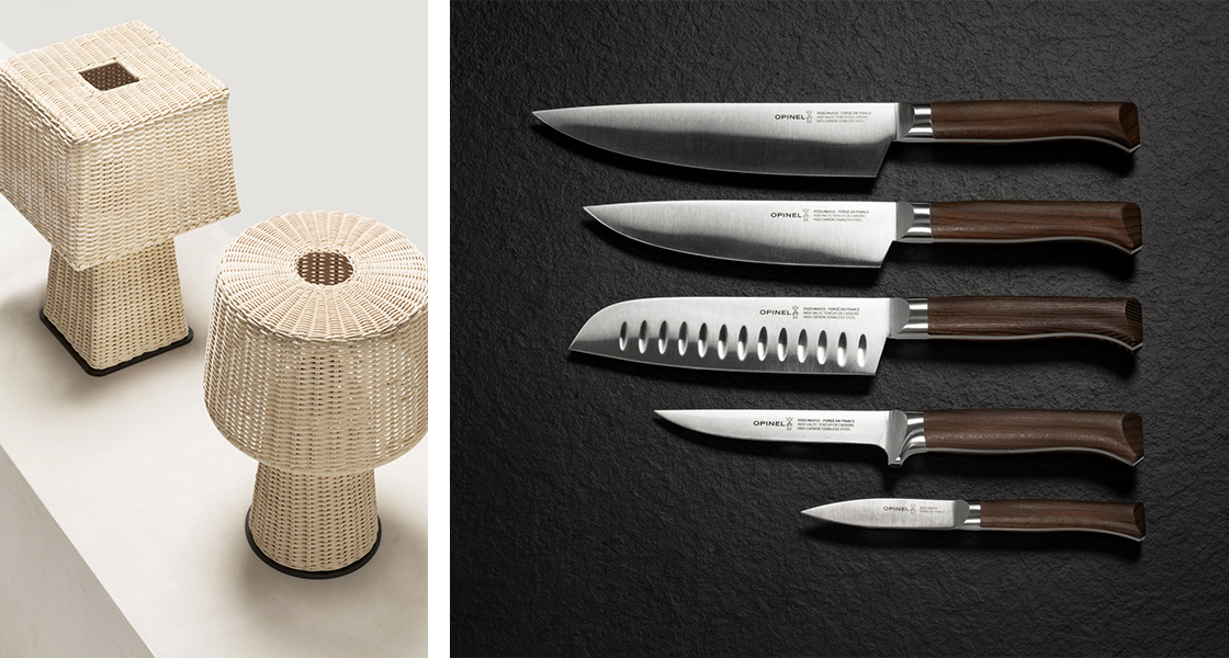 Maison&Objet -- Lampe de table Eolie, Stéphane Parmentier - Giobagnara © DR / Couteaux Les Forgés 1890, Big-game - Opinel © DR