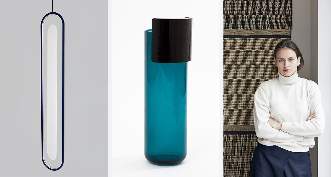 Suspension Dyade, Vase Joliette bleu © Sylvie Chan-Liat (Courtesy Galerie kreo) – Portrait © ED